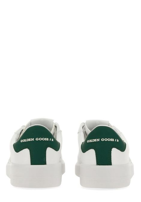 white and dark green GGDB logo-print laced calf leather sneakers  GOLDEN GOOSE | GWF00197-F00475310502